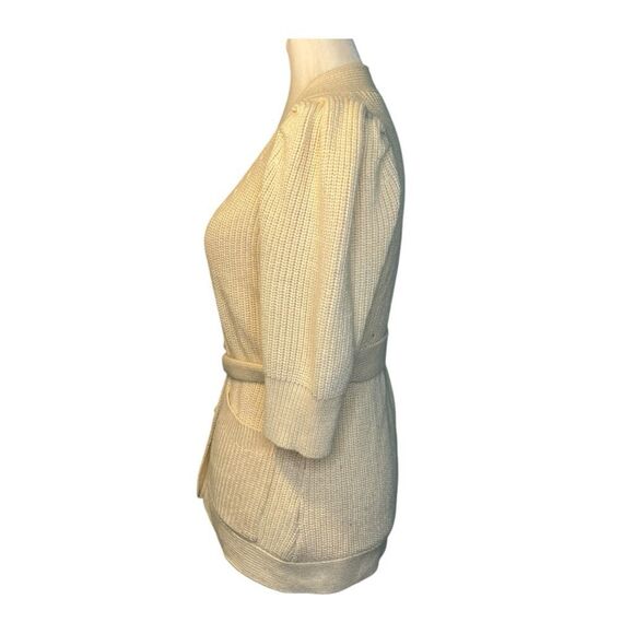 Adam Lippes Belted Embellished Ribbed Ivory Cardigan Sweater XS - Picture 4 of 11